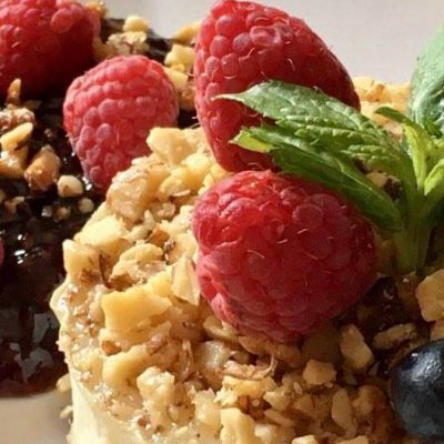 soofoodies berries walnut goat cheese dessert