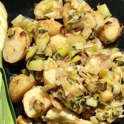 soofoodies hot potatoes with leeks appetizer